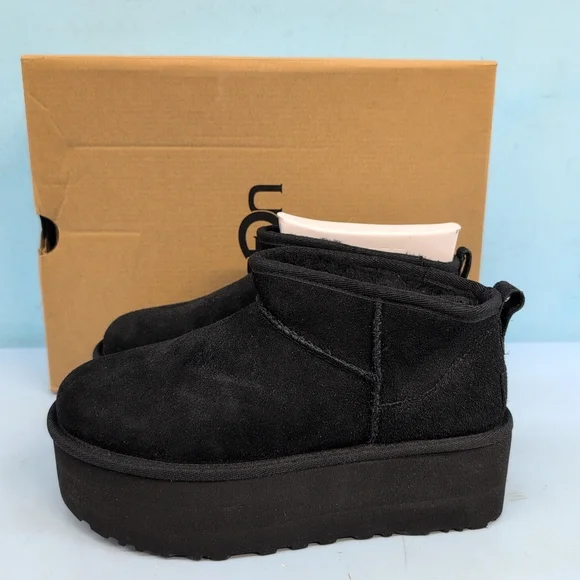 UGG Classic Ultra Mini Platform Boot Women's US 6 Black - Picture 3 of 13